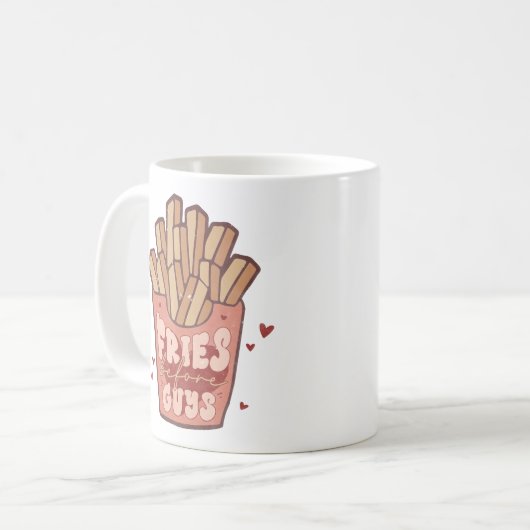 男の前のフライおもしろいズ コーヒーマグカップ (正面左)