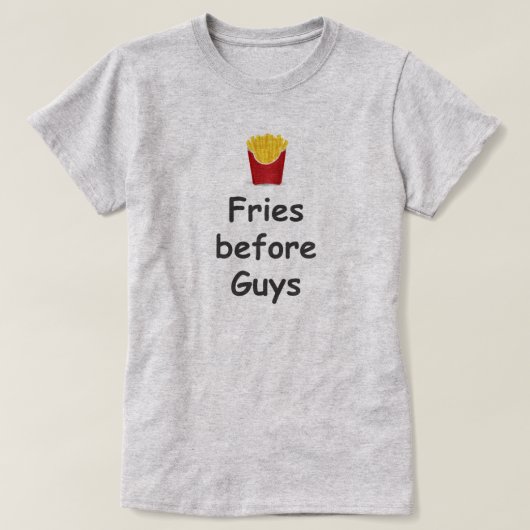 男の前のフライドポテト Tシャツ (デザイン正面)