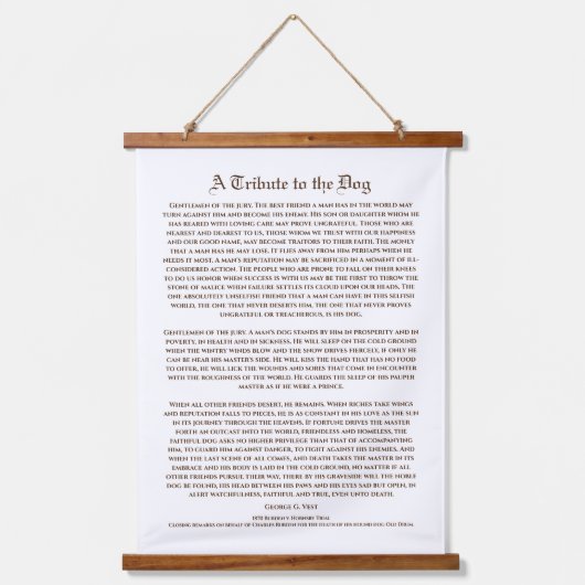 男の友である犬への最高の貢献 吊り下げ型タペストリー (正面)