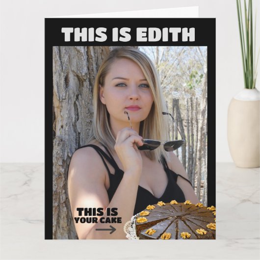 男の友人のための熱い金髪の女の子の誕生日カード カード (正面)