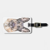 男の友人ドイツ最高のの羊飼い犬のポートレート ラゲッジタグ (正面横)