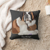 男の友最高の人セント・バーナード・ステイ・ストロング クッション (ブランケット)