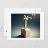 男の吹靴は木から彫り出されているように見える ポストカード (正面/裏面)