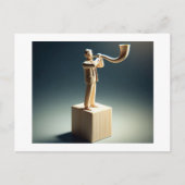 男の吹靴は木から彫り出されているように見える ポストカード (正面)