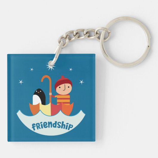 男の失った子と見つけた友情の金属弁当箱 キーホルダー (裏面)