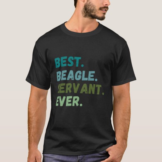 男の女の最高の犬の従僕は今までBEAGLE Tシャツ (正面)