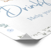 男の子いくつかのバニーの赤ちゃんシャワー飲料 ポスター (角)