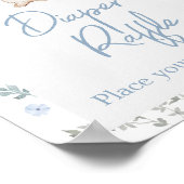 男の子いくつかのバニー赤ちゃんシャワーおむつラッフル ポスター (角)