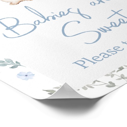 男の子いくつかのバニー赤ちゃんシャワーベビーは甘い ポスター (角)