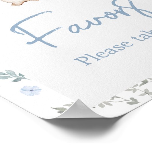 男の子いくつかのバニー赤ちゃんシャワー好意サイン ポスター (角)