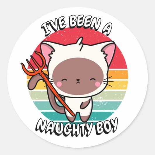 男の子いけなだった白猫 ラウンドシール (正面)