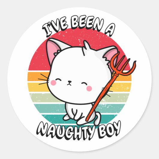 男の子いけなだった白猫 ラウンドシール (正面)