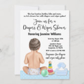 男の子おむつシャワー招待状 招待状 (正面)