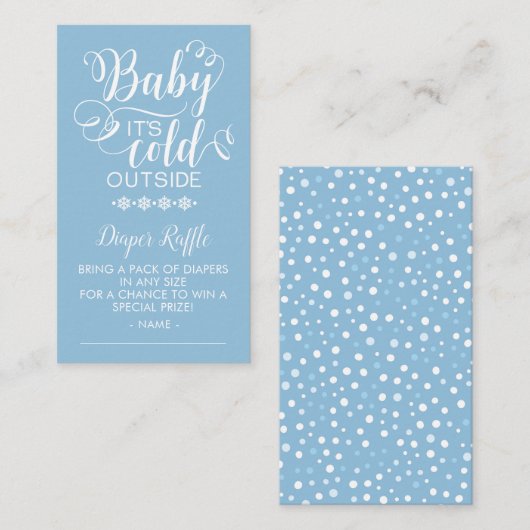 男の子おむつラッフルベビー冷たいアウトサイドカード エンクロージャーカード (正面/裏面)
