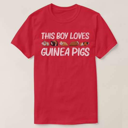 男の子おもしろいのためのギニア豚アート齧歯動物G Tシャツ (デザイン正面)