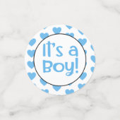 男の子おもしろいブルーハートカスタムベビーシャワー コンフェッティ (スモール正面)