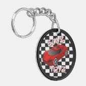 男の子おもちゃ赤スポーツカーアクリルキーチェーン2 キーホルダー (正面左)