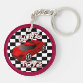 男の子おもちゃ赤スポーツカーアクリルキーチェーン2 キーホルダー (裏面)