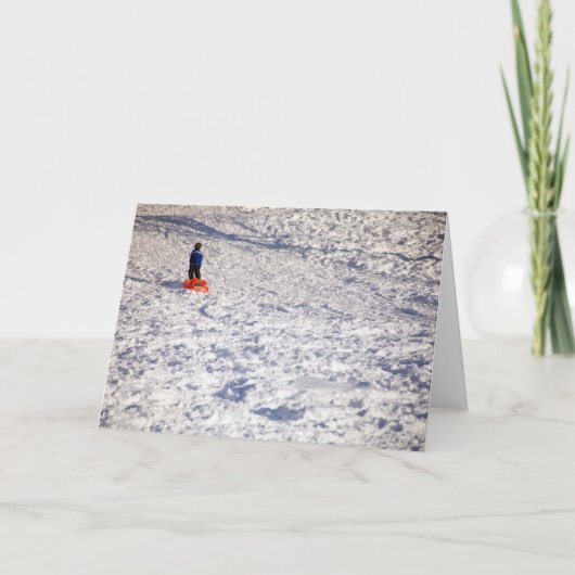 男の子およびそり シーズンカード (正面)