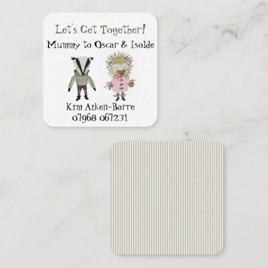 男の子および女の子のための母の演劇の日付の集まり コーリングカード (正面/裏面)