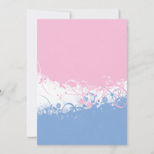 男の子および女の子の双生児のベビーシャワーの招待 招待状 (裏面)