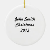 男の子および犬のクリスマスのオーナメント セラミックオーナメント (裏面)