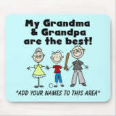 男の子および祖父母のカスタマイズ可能なマウスパッド マウスパッド (正面)