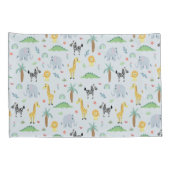 男の子かわいいサファリ動物ゾウの名前キッズ 枕カバー (裏面-右)