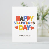 男の子かわいいシンプル学校バレンタインカード (スタンド正面)