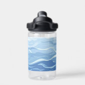 男の子かわいいタートルブルーパーソナライズされた海の子ども ウォーターボトル (背面)