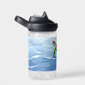 男の子かわいいタートルブルーパーソナライズされた海の子ども ウォーターボトル (右面)