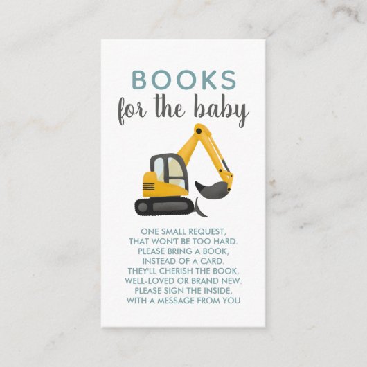 男の子かわいいディガー本ベビー エンクロージャーカード (正面)