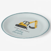 男の子かわいいディガー赤ちゃんシャワー ペーパープレート (アングル)