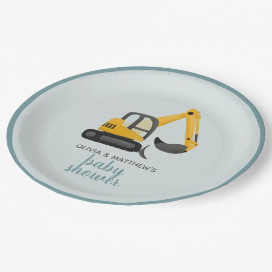 男の子かわいいディガー赤ちゃんシャワー ペーパープレート (アングル)