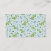 男の子かわいいドラゴンベビーシャワーおむつラッフル エンクロージャーカード (裏面)