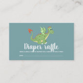 男の子かわいいドラゴンベビーシャワーおむつラッフル エンクロージャーカード (正面)