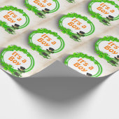 男の子かわいいドラゴンnクローバーアイリッシュベイビーシャワー ラッピングペーパー (角)