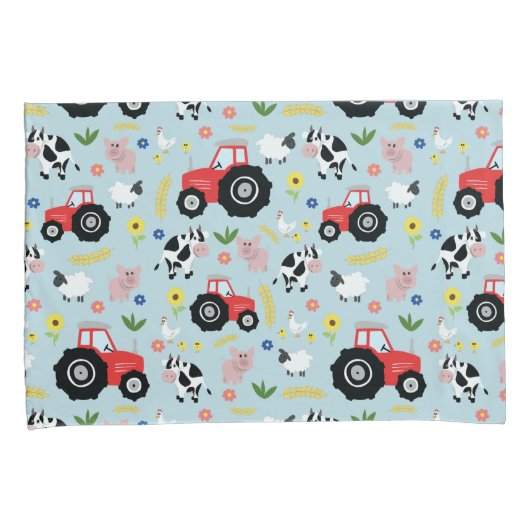 男の子かわいいファーム動物トラクターパターン名子供 枕カバー (正面右)