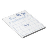 男の子かわいいベビーフットプリント赤ちゃんシャワービンゴゲーム ノートパッド (アングル)