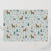 男の子かわいいモダンとウッドランド動物の赤ちゃんシャワー 箔招待状 (裏面)