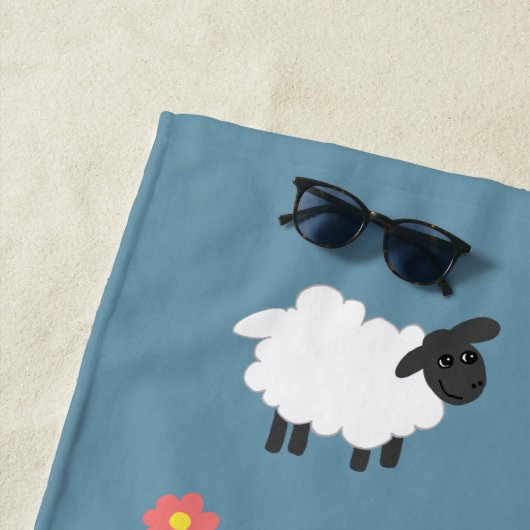 男の子かわいいモダンとファームトラクターの子供 ビーチタオル (インサイチュ)