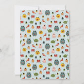 男の子かわいいモダンモンスタカラフルーの赤ちゃんシャワー 招待状 (裏面)