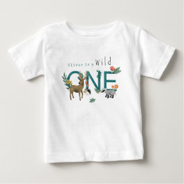 男の子かわいいワイルドワンウッドランド1歳 ベビーTシャツ