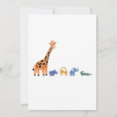 男の子かわいい動物の子供の誕生日招待状カード 招待状 (裏面)