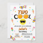 男の子かわいい夏の甘いクール2歳の誕生日 招待状 (正面)