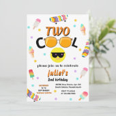 男の子かわいい夏の甘いクール2歳の誕生日 招待状 (スタンド正面)