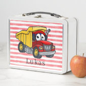 男の子かわいい建築ダンプトラックキッズ メタルランチボックス (インサイチュ)