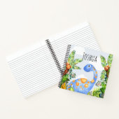 男の子かわいい水彩恐竜と名前 ノートブック (内部)