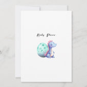 男の子かわいい水彩恐竜のベイビーシャワー 招待状 (裏面)