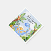 男の子かわいい水色恐竜ジャングル赤ちゃんシャワー スタンダードカクテルナプキン (角)